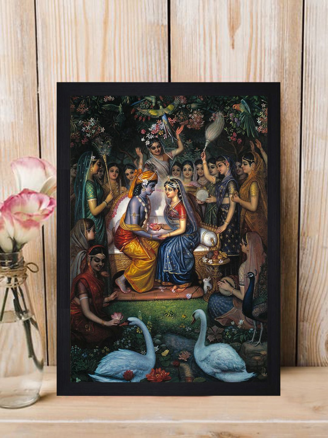Gallery99 Multicoloured Krishna Milan Paper Framed Wall Art, Multi