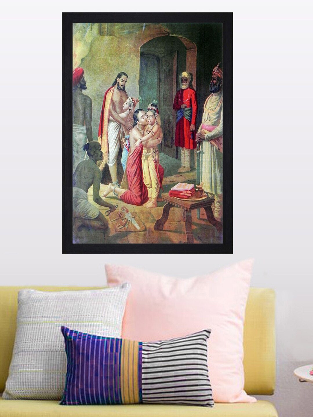 Gallery99 Multicoloured Balram & Krishna Paper Framed Wall Art, Multi