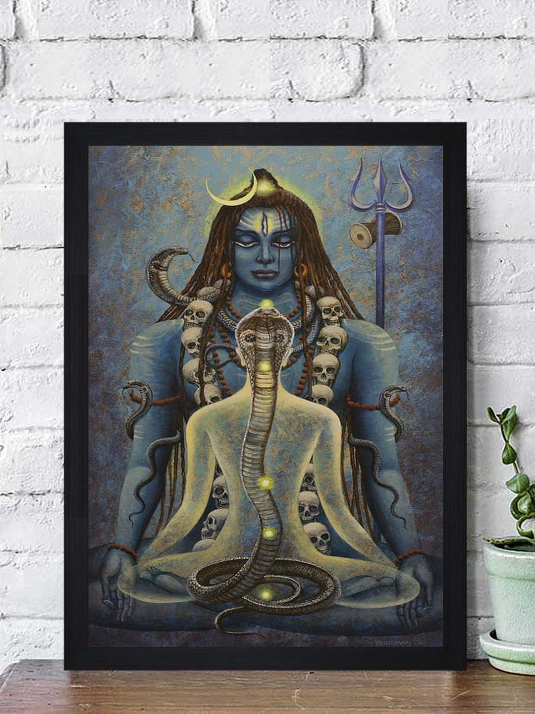 Gallery99 Ancient Shiva Texture Paper Framed Wall Art, Multi