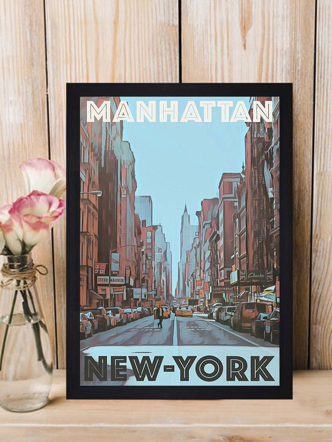 

Gallery99 Multi Manhattan New-York Texture Paper Framed Wall Art