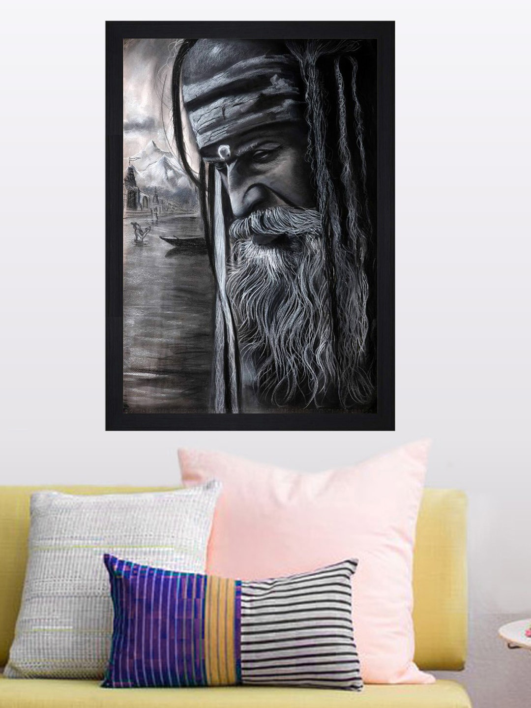 

Gallery99 Multicolored Sadhu Tapasya Art Print Framed Wall Art, Multi