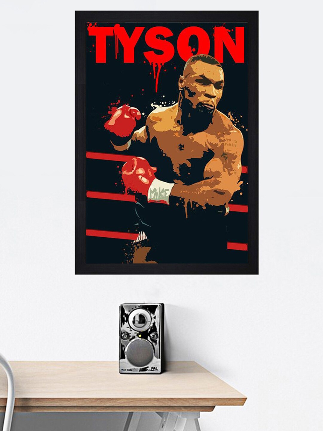 

Gallery99 Mike Tyson Texture Paper Framed Wall Art, Black