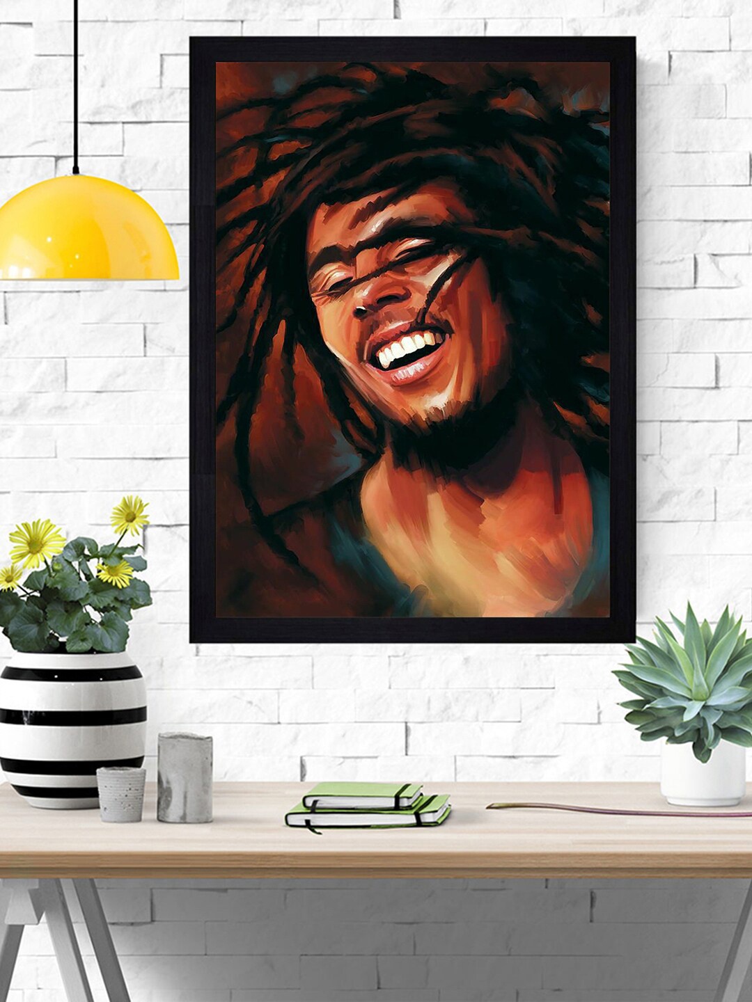 

Gallery99 Bob Marley Texture Paper Framed Wall Art, Black