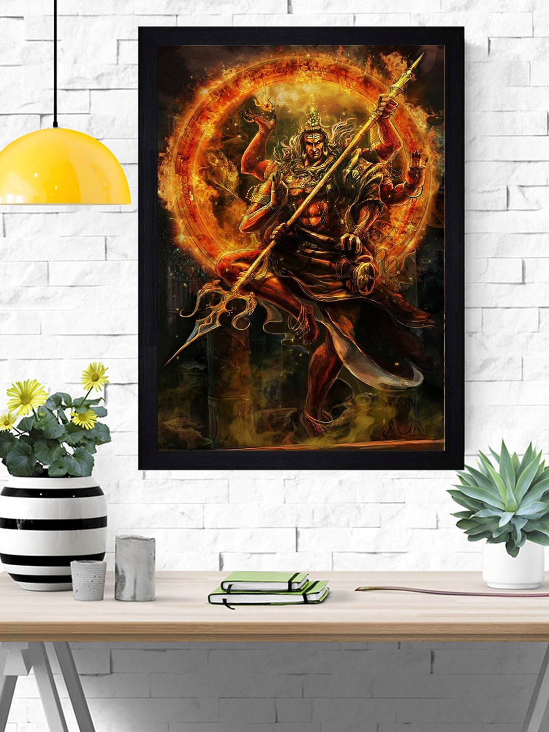 

Gallery99 Shiva Krodhit Circle Texture Paper Framed Wall Art, Black