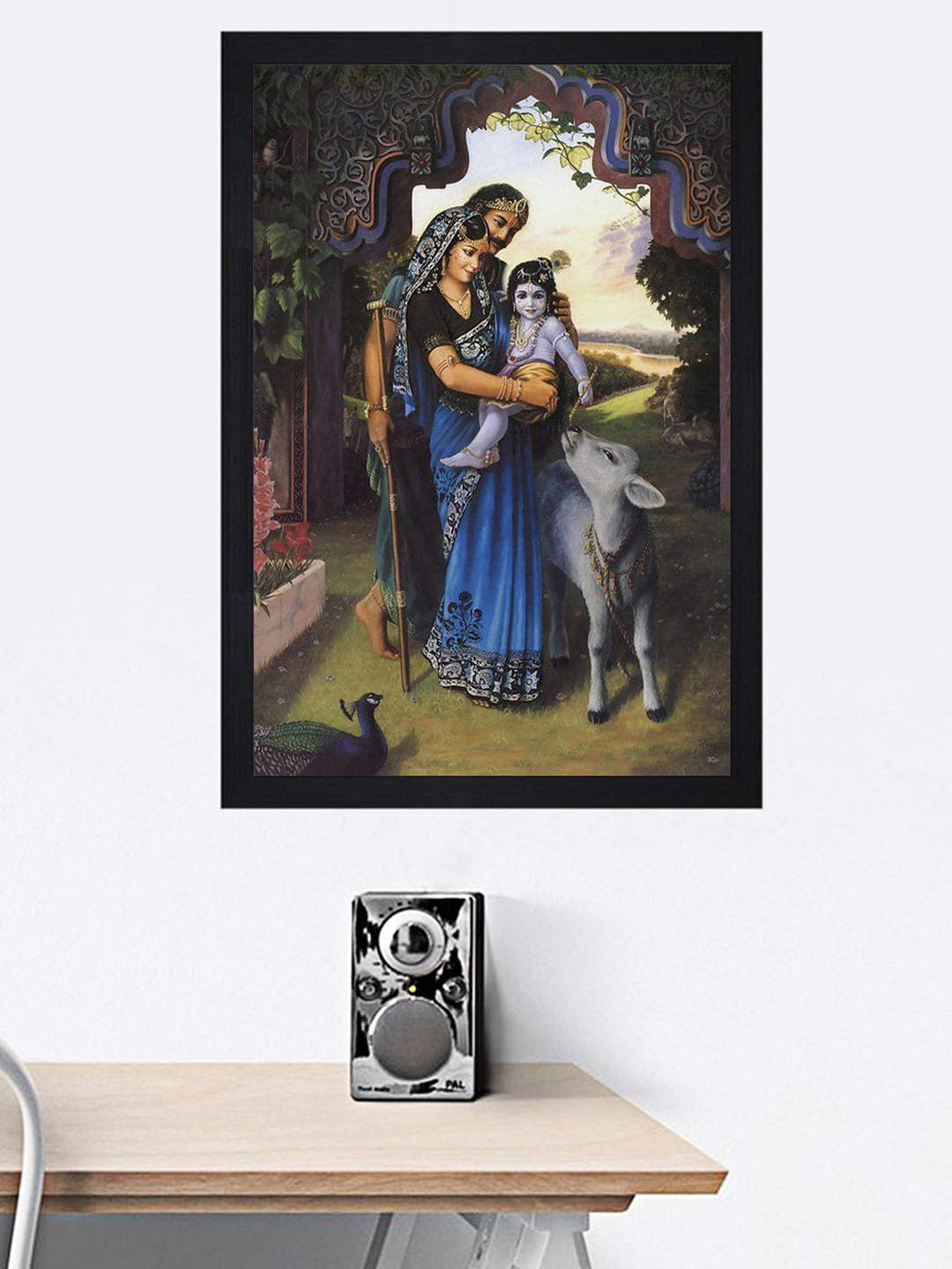 Gallery99 Multi Yashomati Maiya With Kanha Texture Paper Framed Wall Art