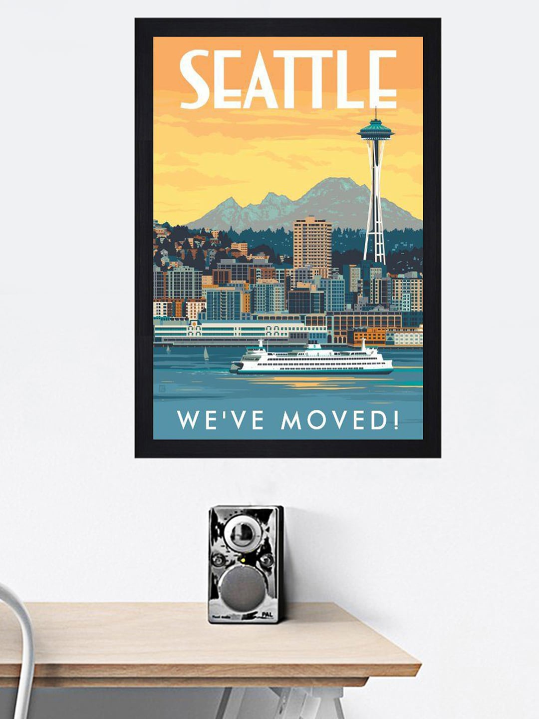 

Gallery99 Seattle We'Ve Moved Texture Paper Framed Wall Art, Multi
