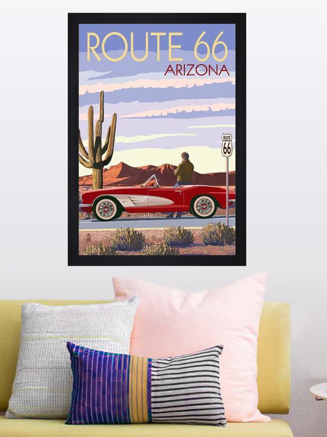

Gallery99 Multicolored Route 66 Arizona Art Print Framed Wall Art, Multi