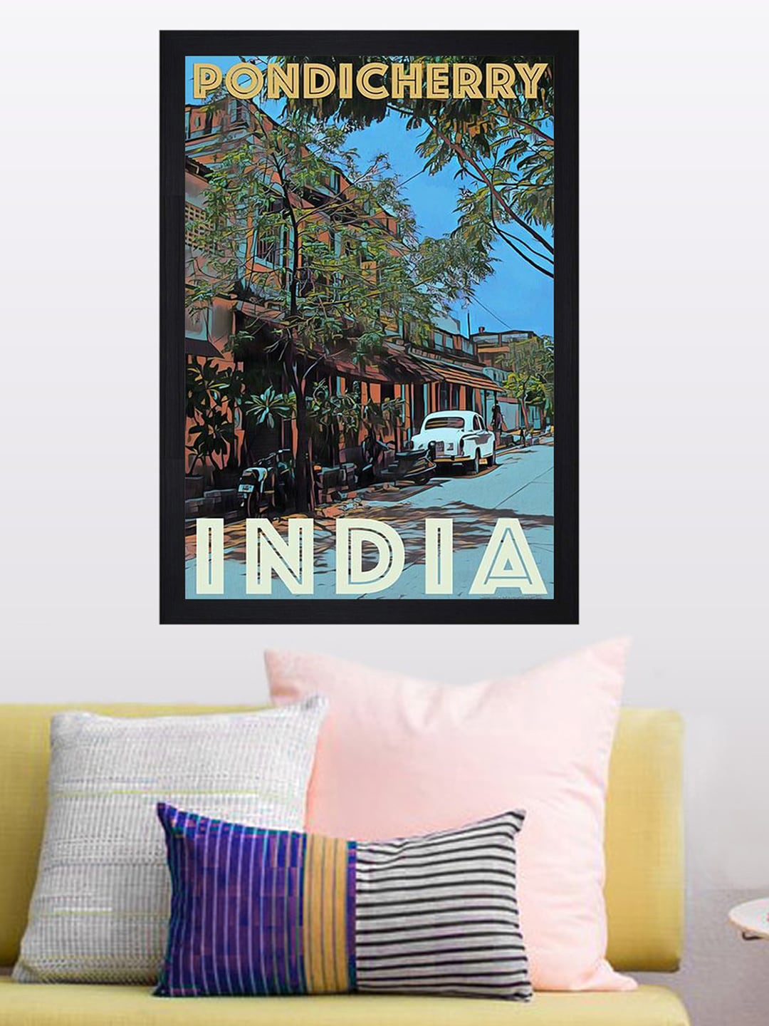 Gallery99 Multicoloured Pondicherry India Paper Framed Wall Art, Multi
