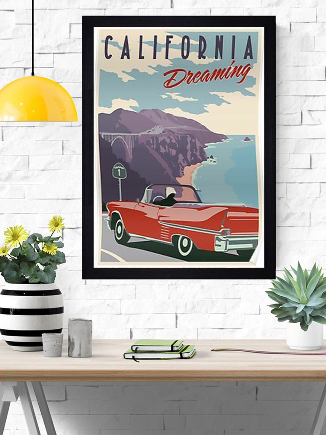 Gallery99 Multicoloured California Dreaming Paper Framed Wall Art, Multi