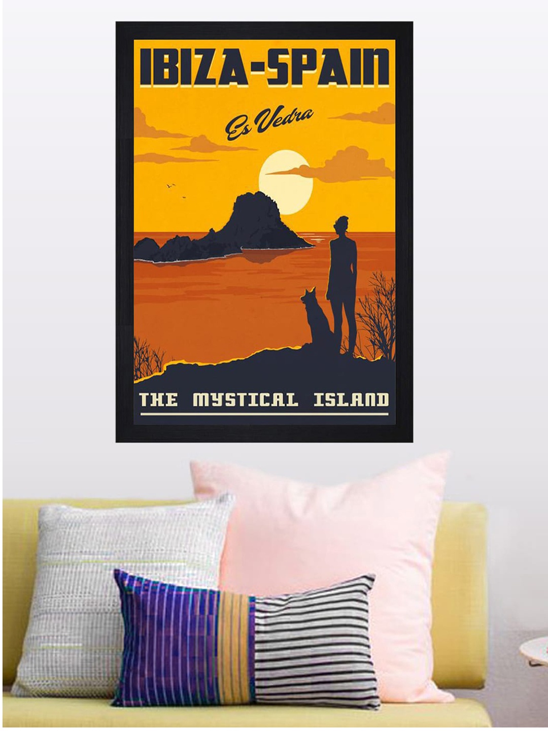 Gallery99 Ibiza-Spain Texture Paper Framed Wall Art, Black