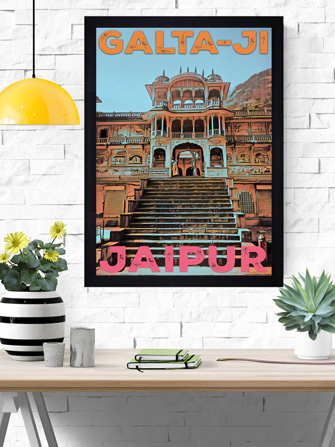 Gallery99 Galta-Ji Jaipur Texture Paper Framed Wall Art, Blue