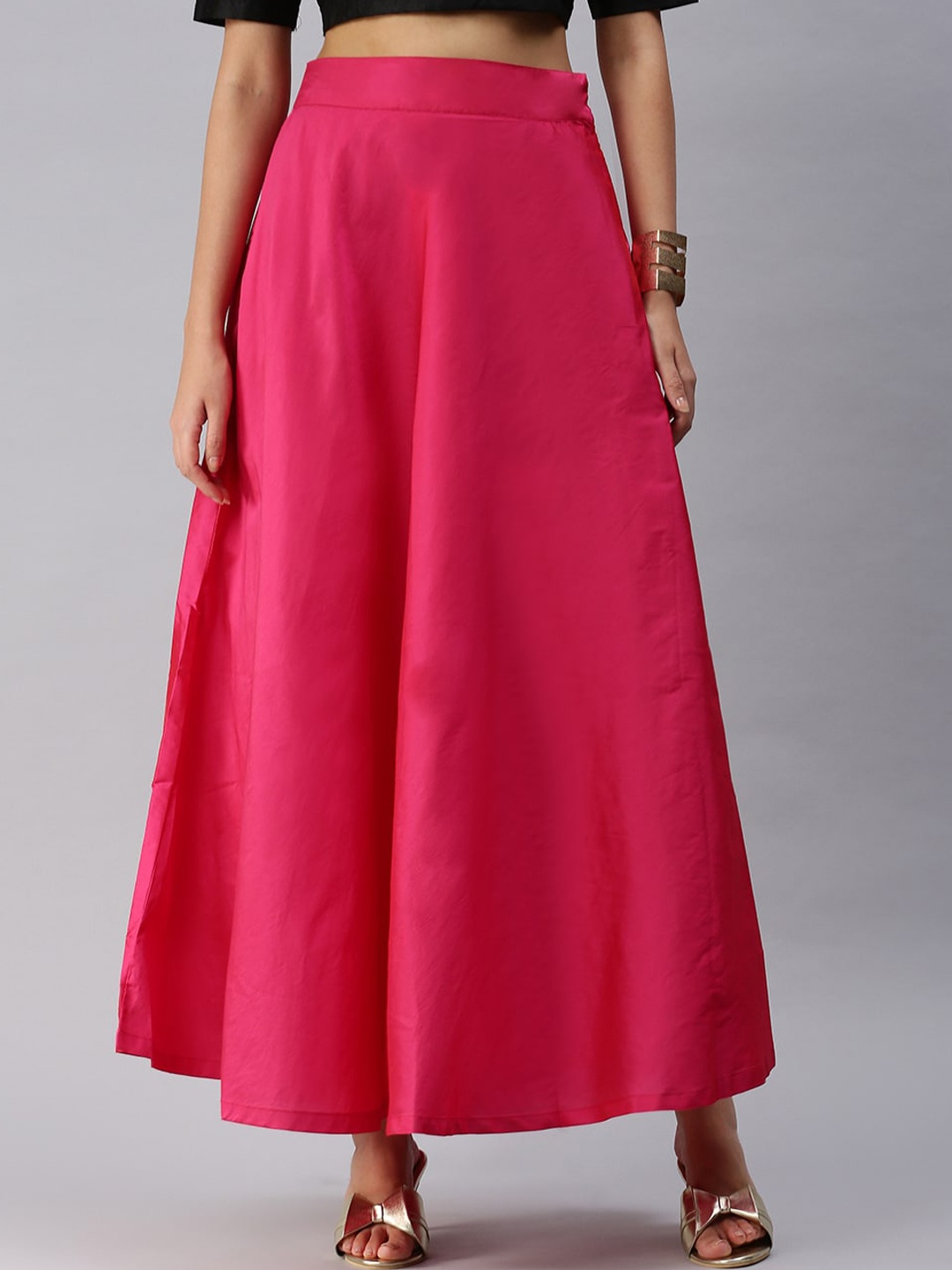 

De Moza Women Fuchsia Solid Maxi Skirts