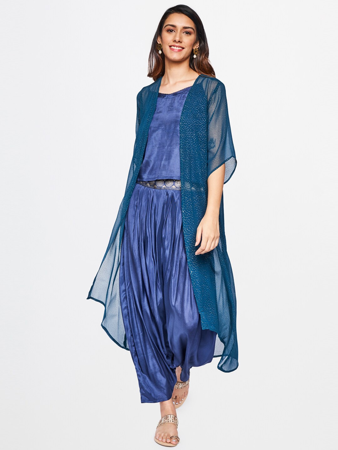 

itse Women Blue Top with Dhoti Pants