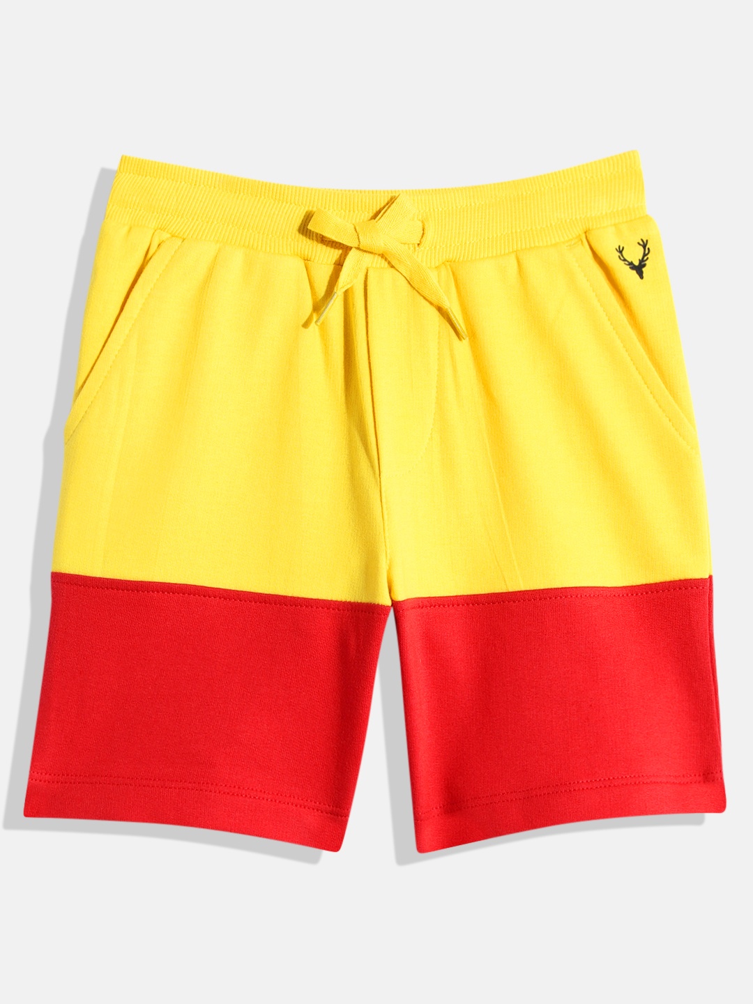 

Allen Solly Junior Boys Yellow & Red Colourblocked Pure Cotton Shorts
