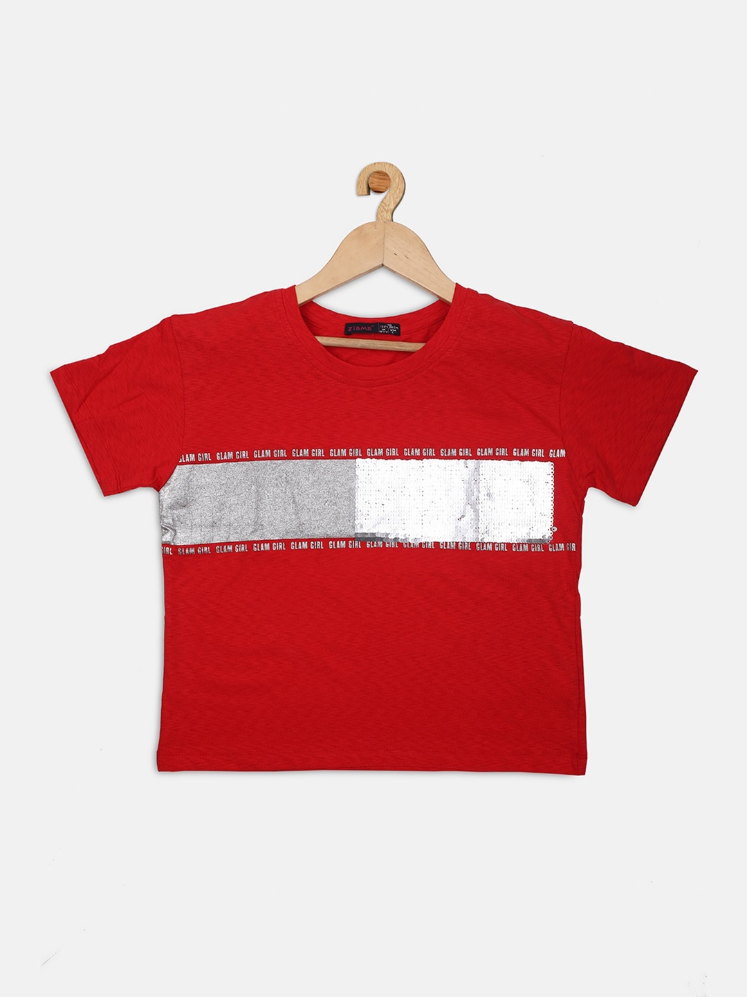 

Ziama Girls Red Embellished Top