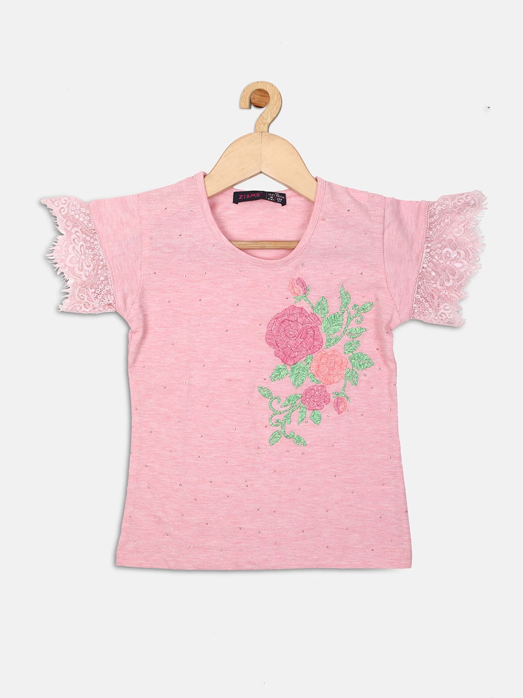 

Ziama Girls Pink Floral Printed Top