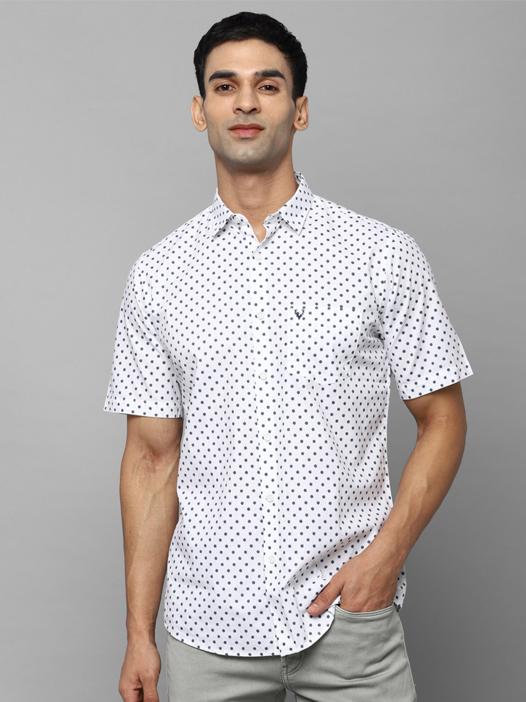

Allen Solly Men White Slim Fit Printed Casual Shirt