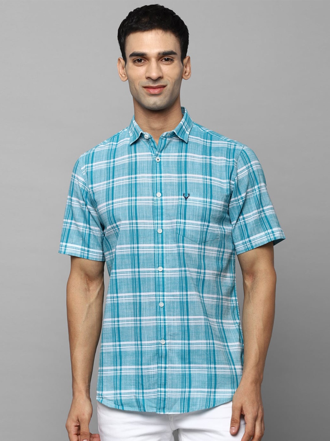

Allen Solly Men Green Slim Fit Tartan Checked Casual Shirt