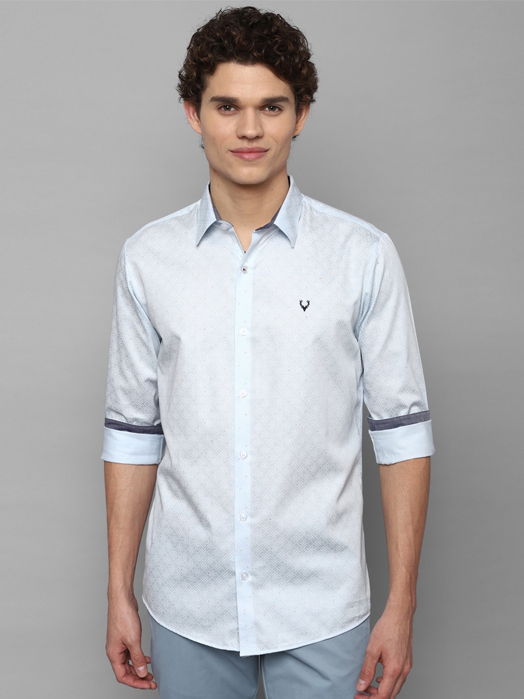

Allen Solly Men Blue Slim Fit Printed Casual Shirt
