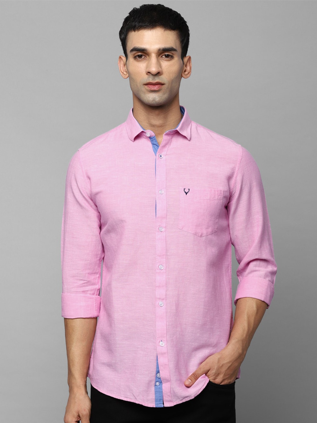 

Allen Solly Men Pink Slim Fit Casual Shirt
