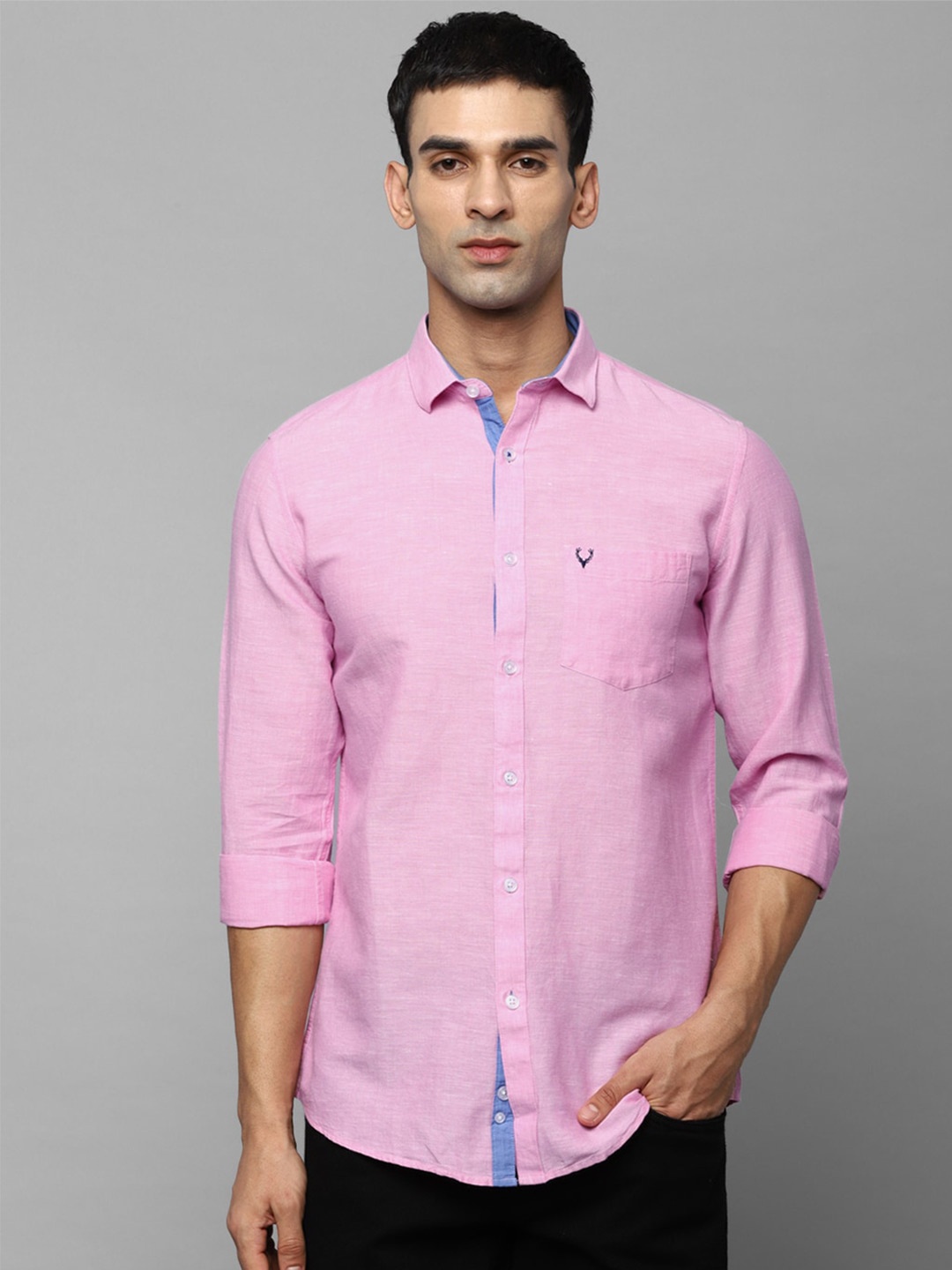 

Allen Solly Men Pink Solid Slim Fit Casual Shirt
