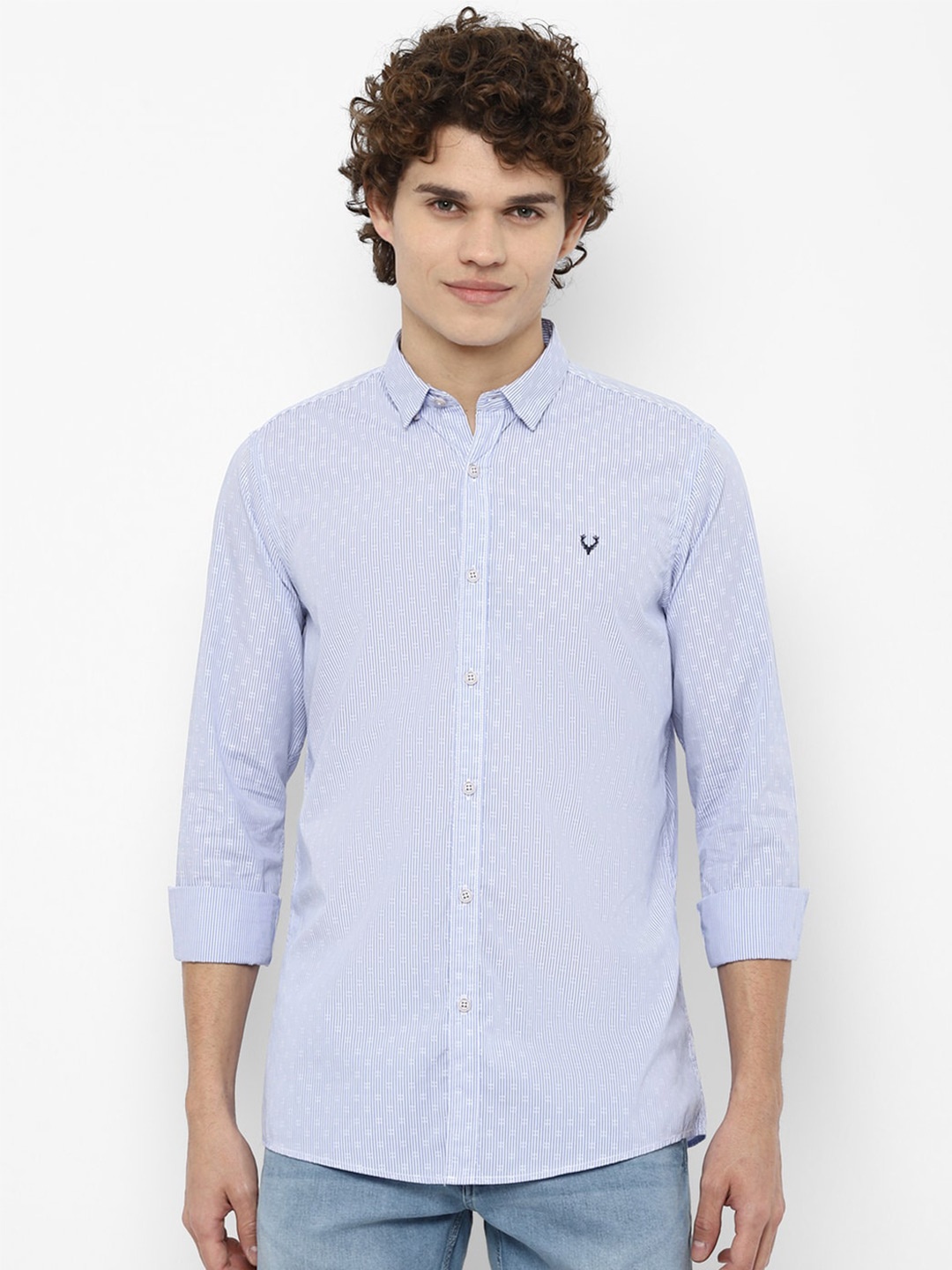 

Allen Solly Sport Men Blue & White Striped Casual Shirt