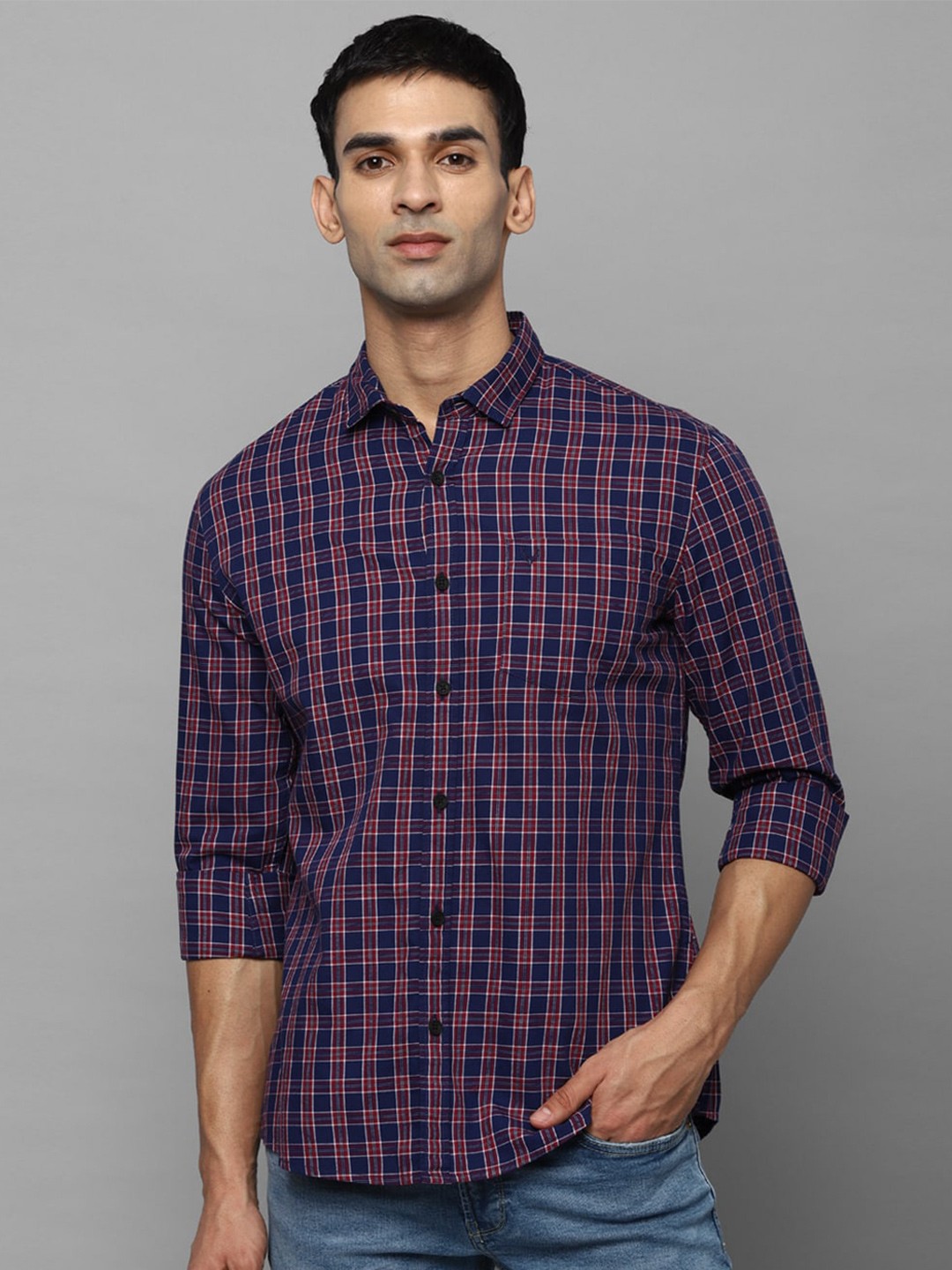 

Allen Solly Sport Men Purple Slim Fit Tartan Checked Casual Shirt