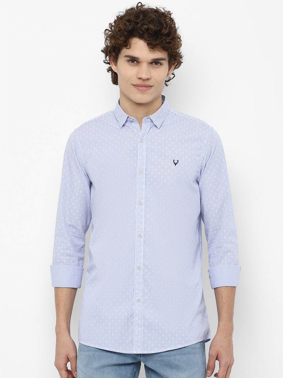 

Allen Solly Sport Men Blue Striped Casual Shirt