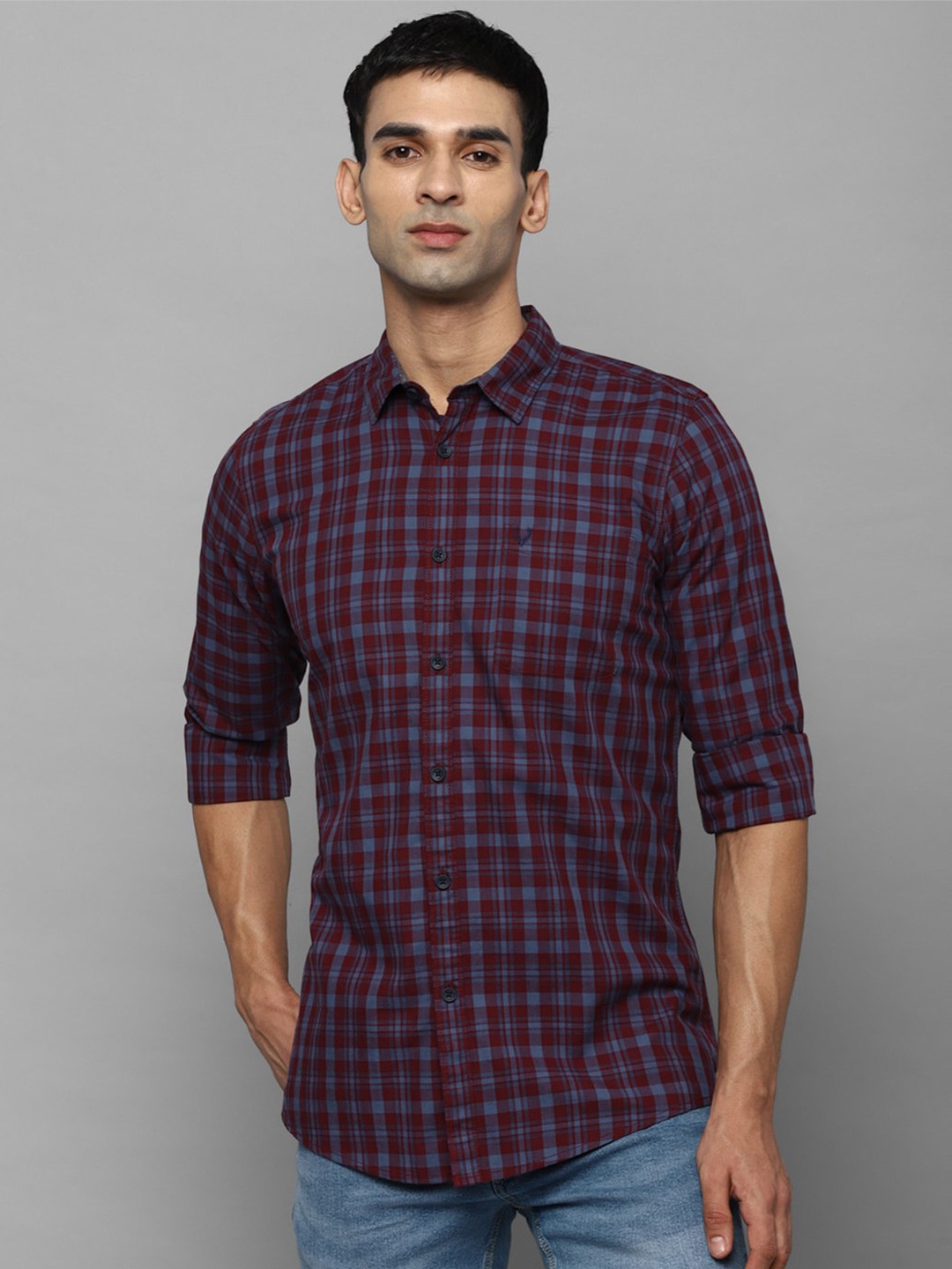 

Allen Solly Sport Men Purple Tartan Checked Casual Shirt
