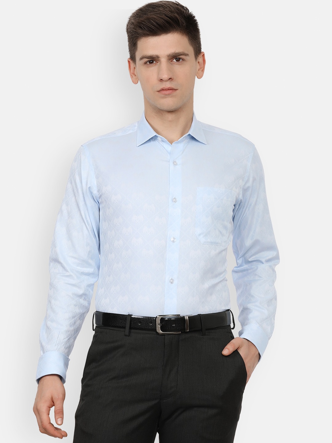 

Louis Philippe Men Blue Slim Fit Formal Shirt