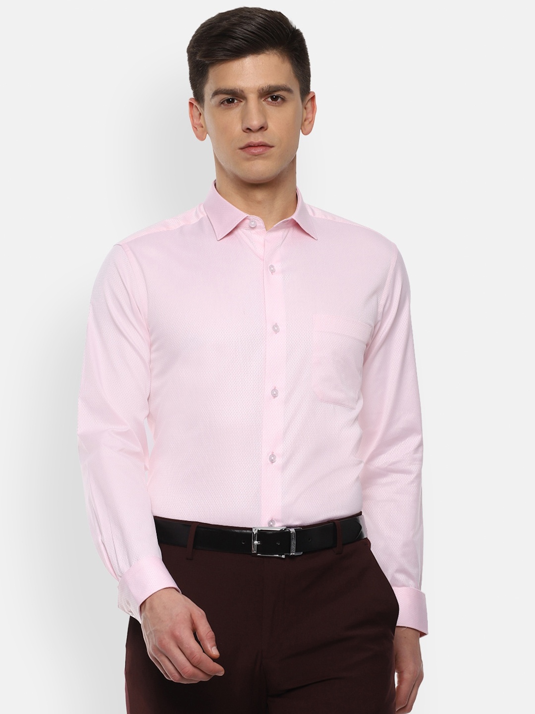 

Louis Philippe Men Pink Slim Fit Pure Cotton Formal Shirt