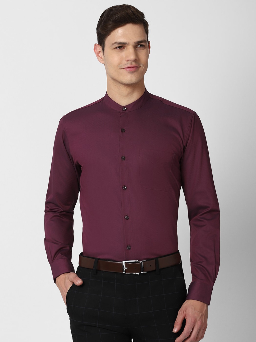 

Peter England Elite Men Purple Pure Cotton Formal Shirt