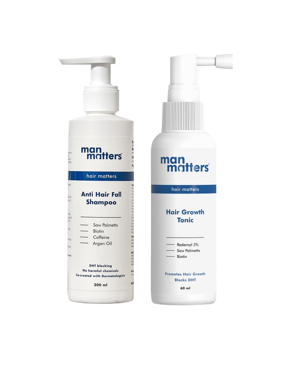 

Man Matters Set of Anti Hair Fall Shampoo 200ml & Hair Growth Tonic 60ml, White