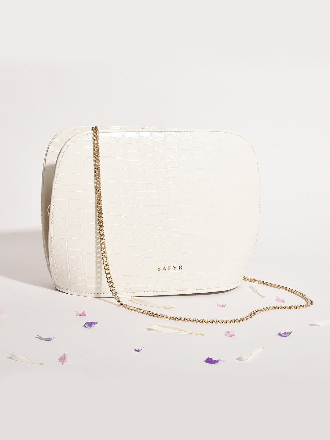

SAFYR Women White Structured Sling Bag