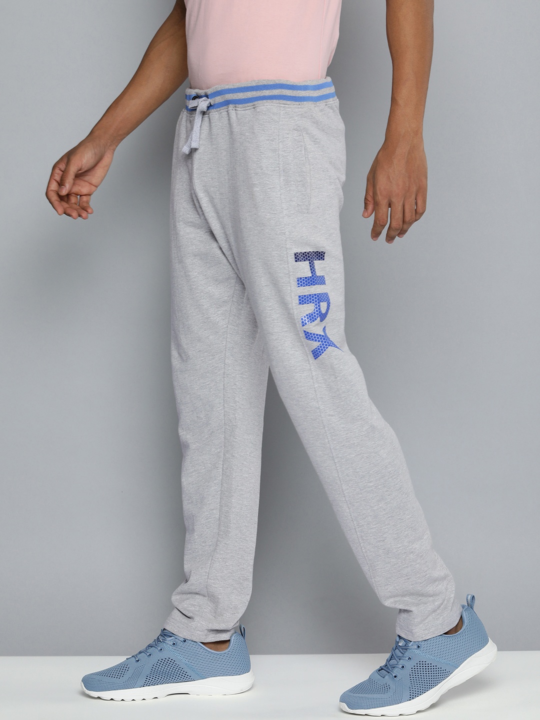

HRX by Hrithik Roshan Men Grey Melange Solid Track Pants