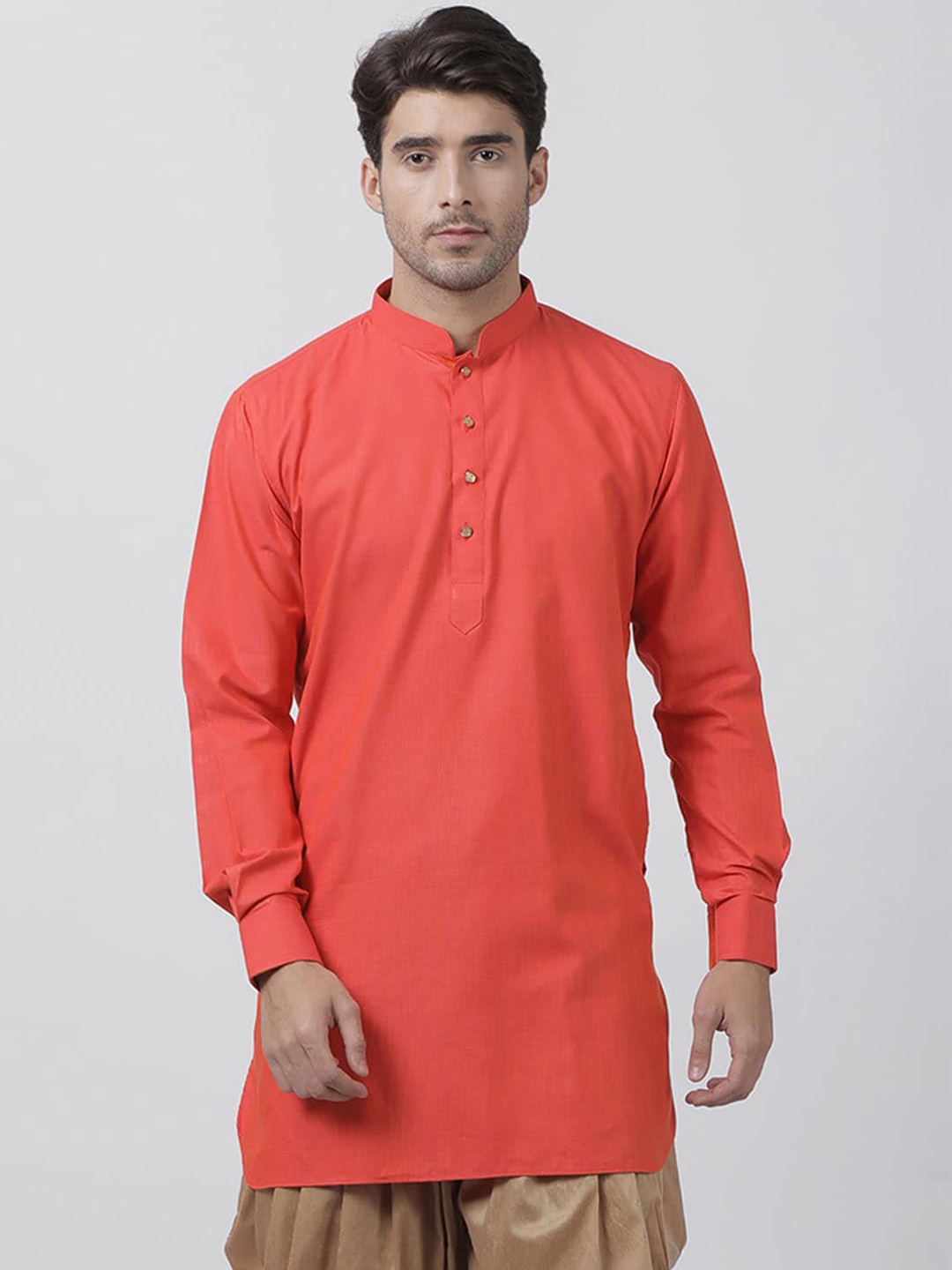 

VASTRAMAY Men Orange Kurta