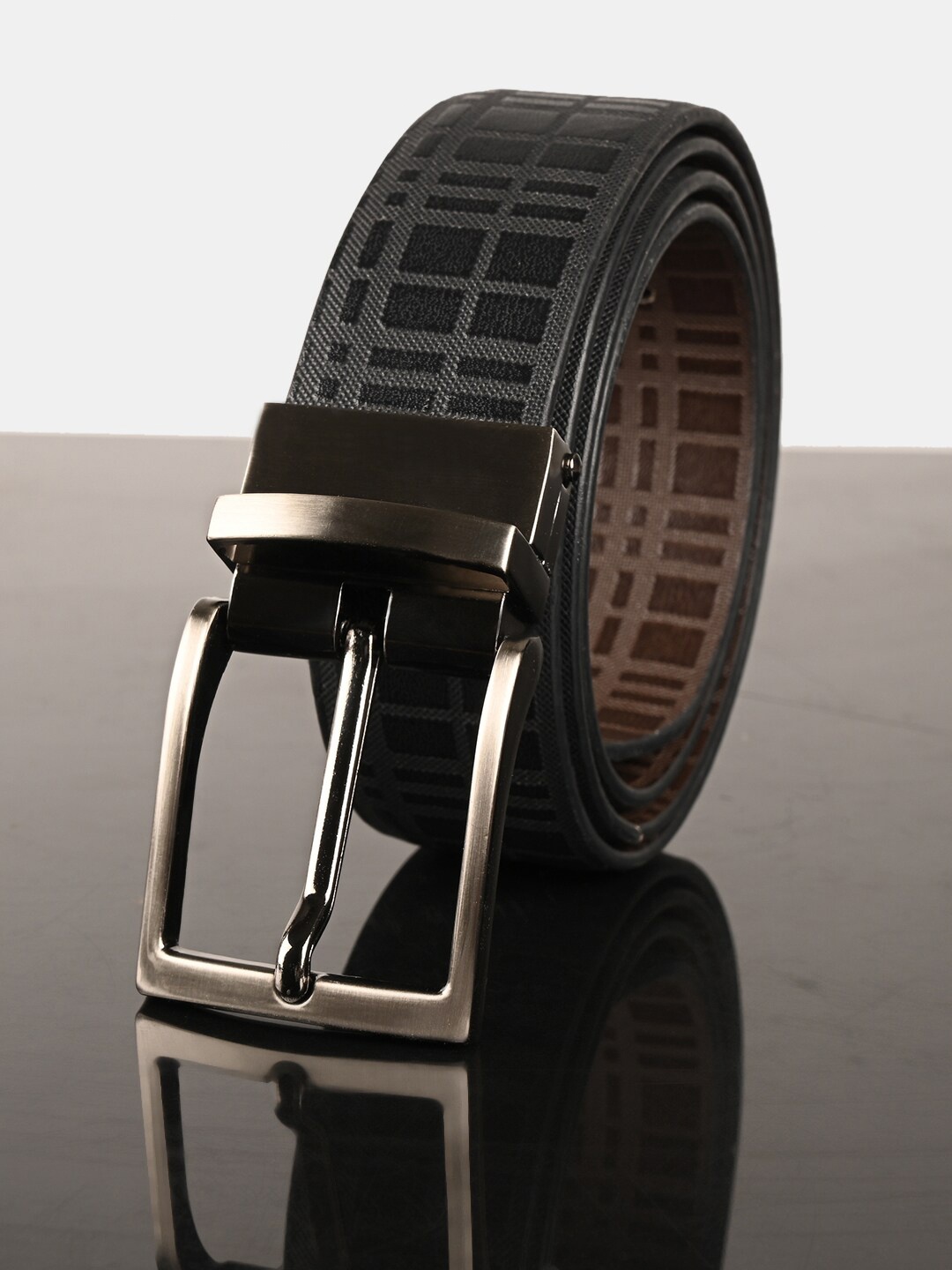 

BuckleUp Men Brown Printed Leather Belt