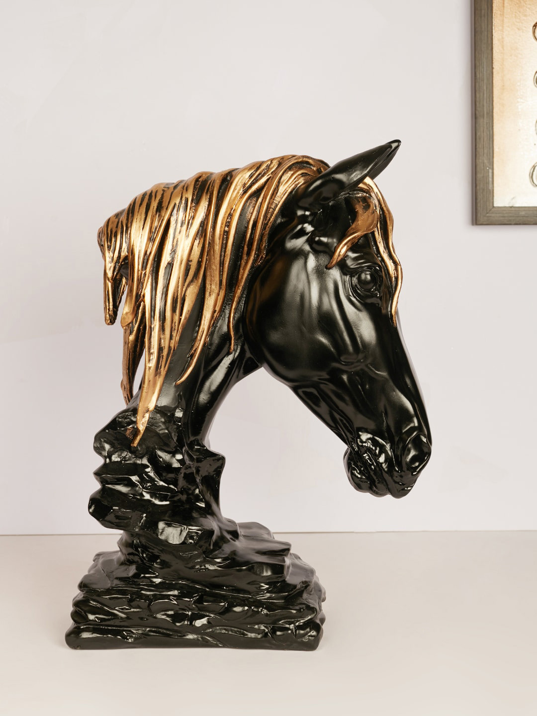 

HomeTown Black & Gold-Coloured Horse Figurine
