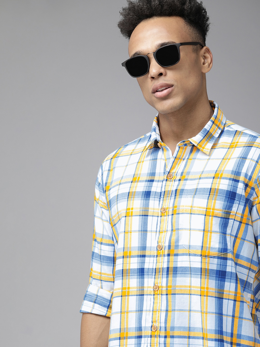 

Pepe Jeans Men Yellow Tartan Checks Pure Cotton Casual Shirt