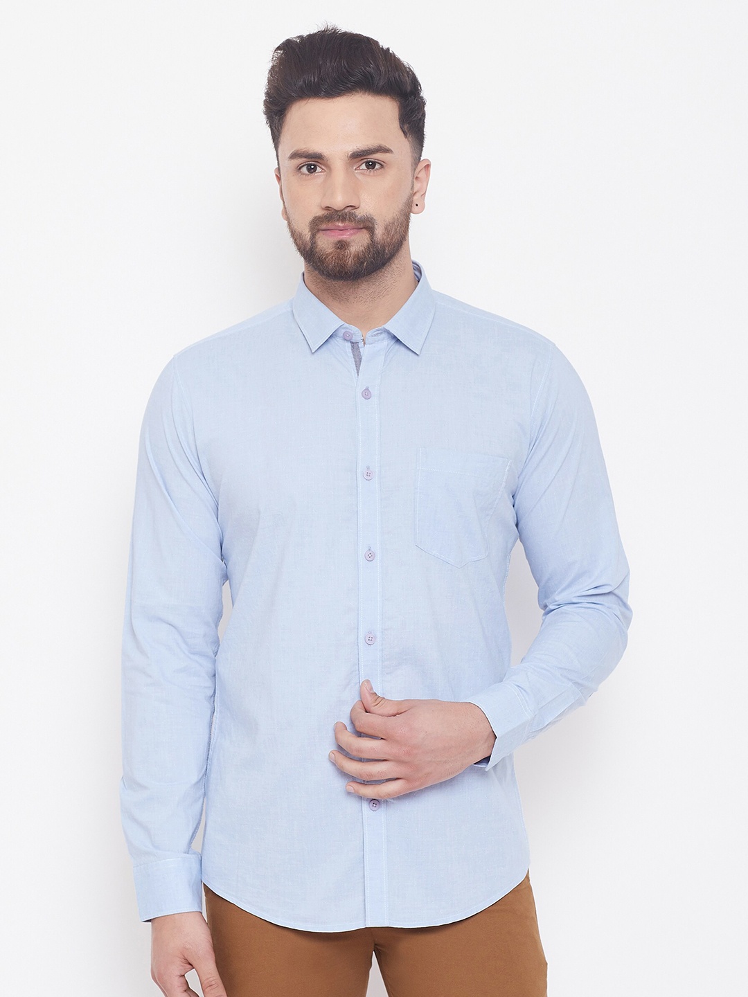 

Duke Men Blue Slim Fit Casual Shirt