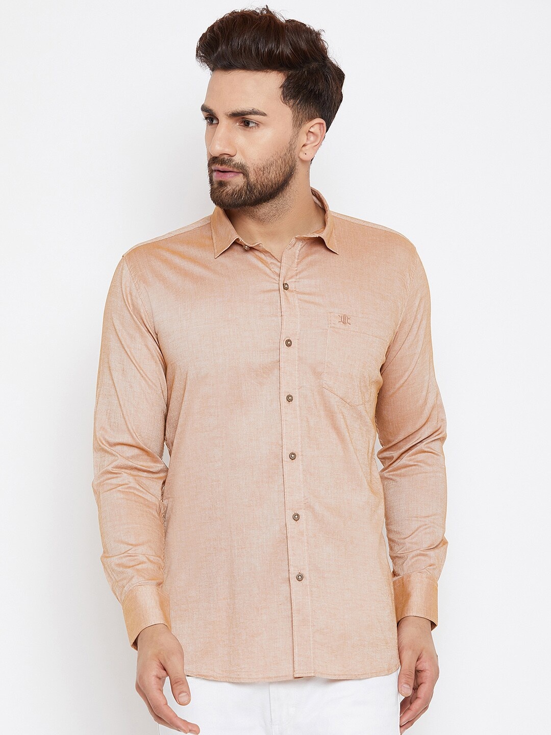 

Duke Men Gold-Toned Slim Fit Casual Shirt