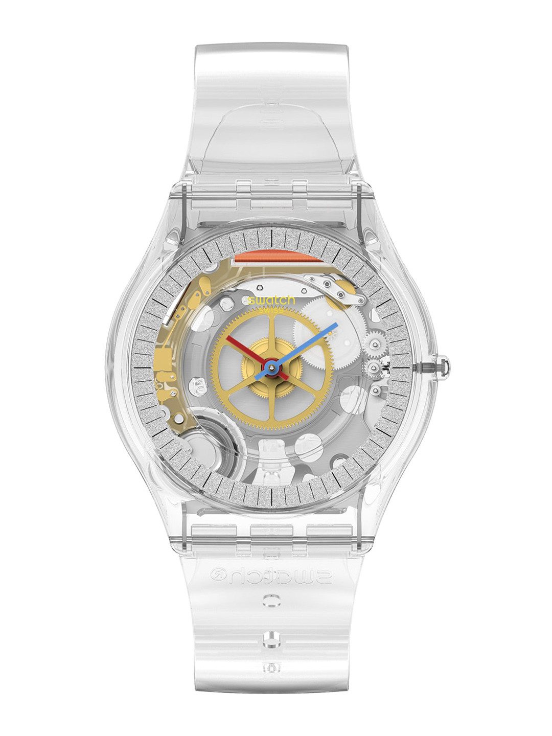 

Swatch Unisex Skeleton Dial & Straps Analogue Watch SS08K109, Transparent