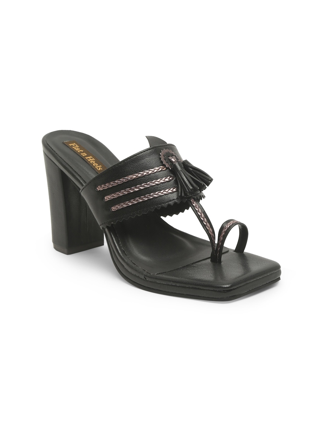 

Flat n Heels Women Black Block Sandals