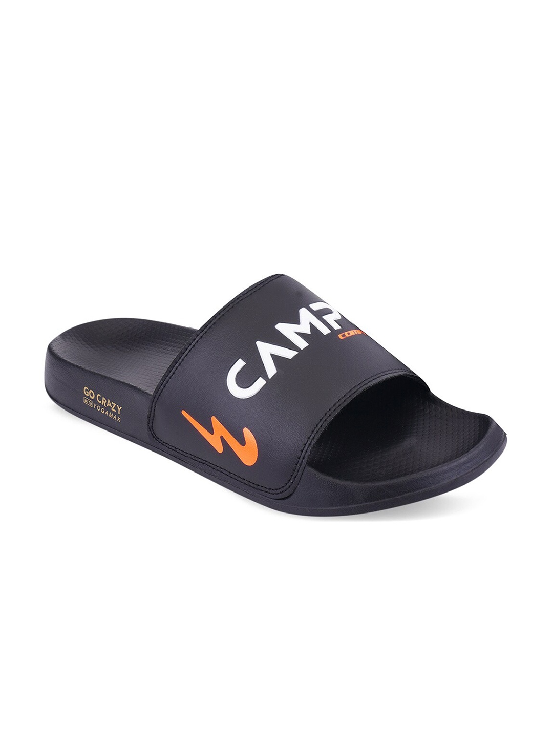 

Campus Men Black & White Sliders