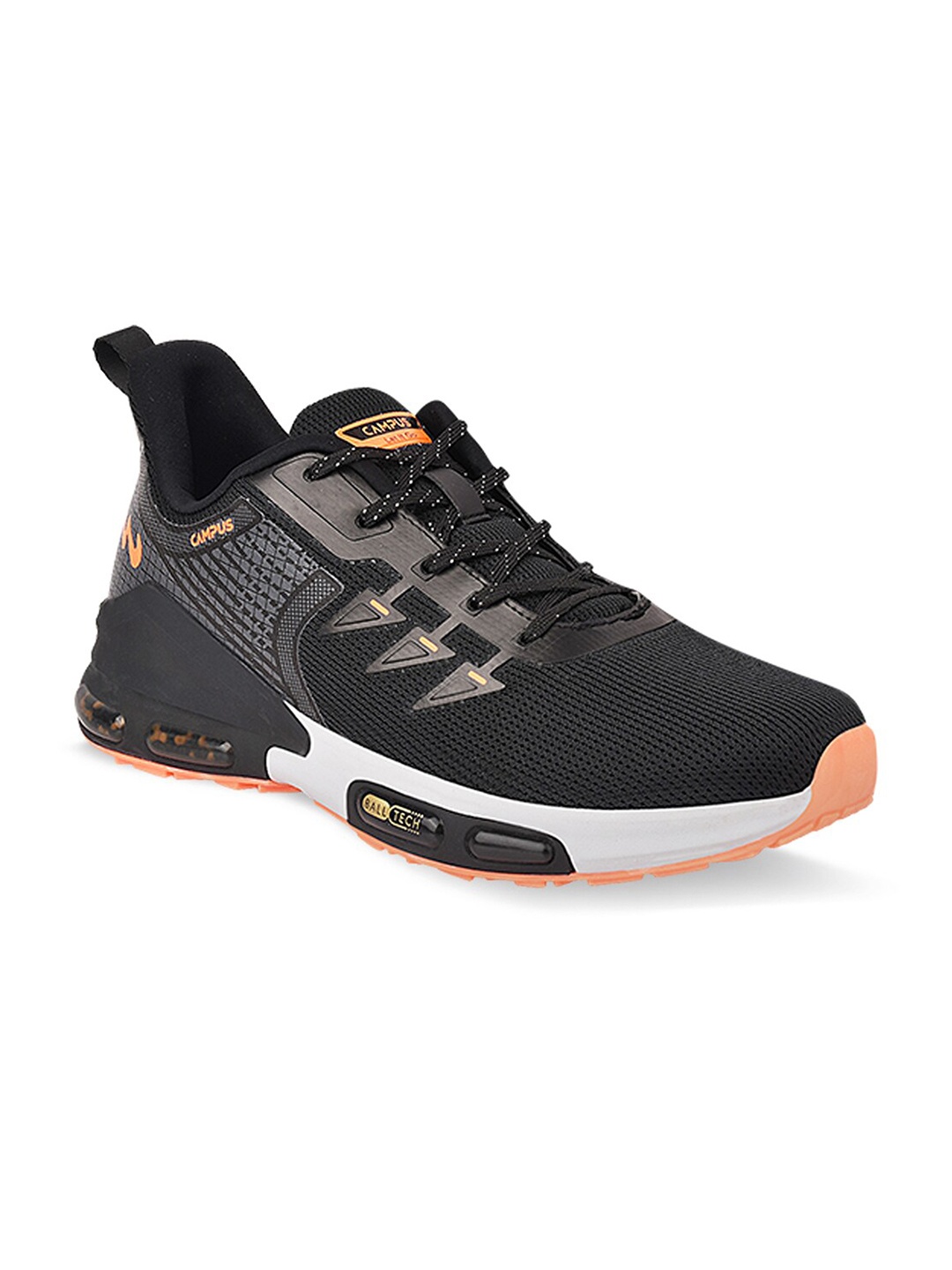 

Campus Men Black Mesh Running Shoes