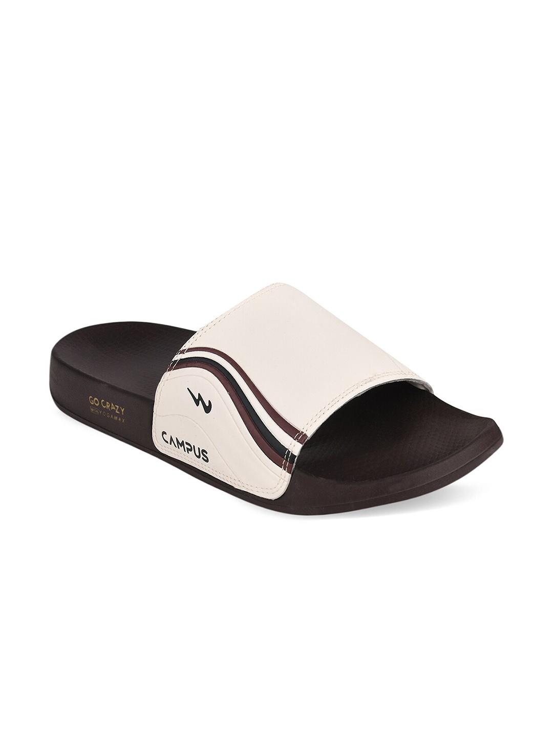 

Campus Men Off White & Black Sliders