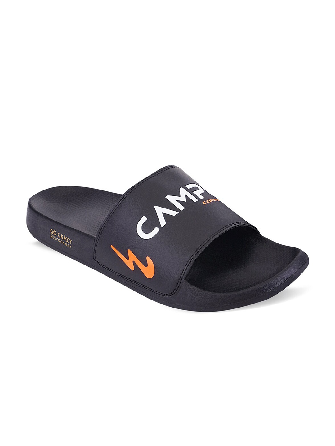 

Campus Men Black & White Sliders