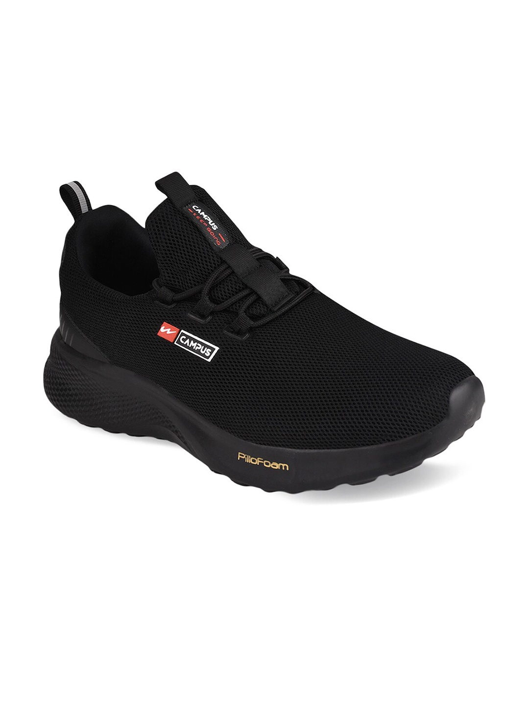 

Campus Men Black Solid Mesh Running Shoes