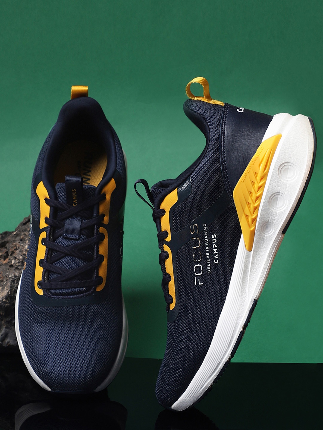 

Campus Men Navy Blue Mesh Running Shoes