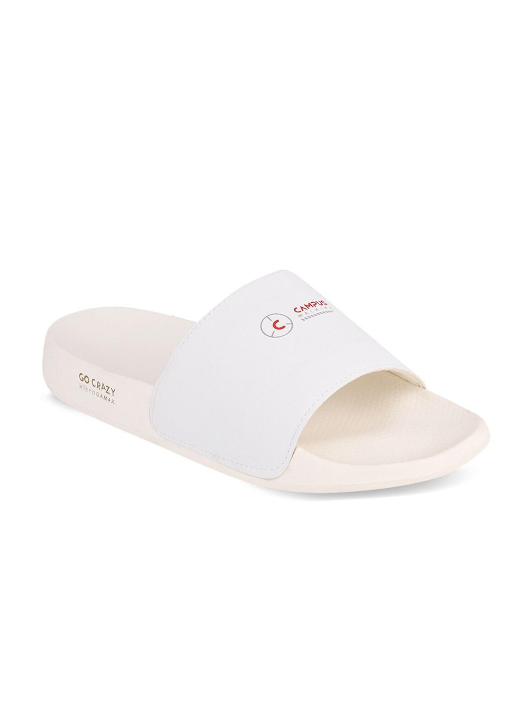 

Campus Men White & Red Printed Sliders